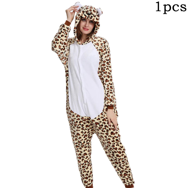 Unisex Leopard Kigurumi Unicorn   Women's Pajamas