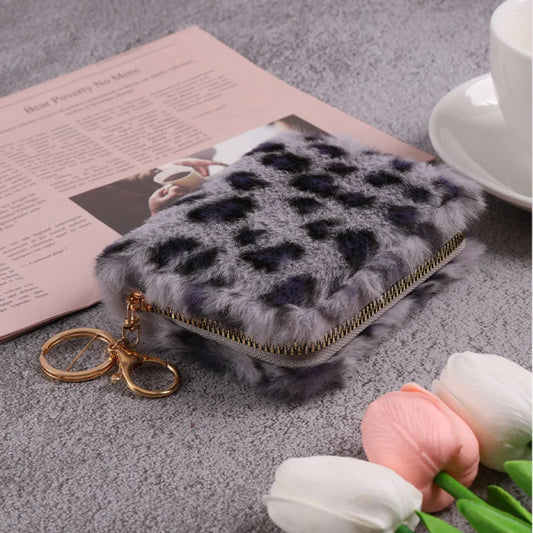 Creative Plush Coin Purse Fashion Leopard Pattern Women