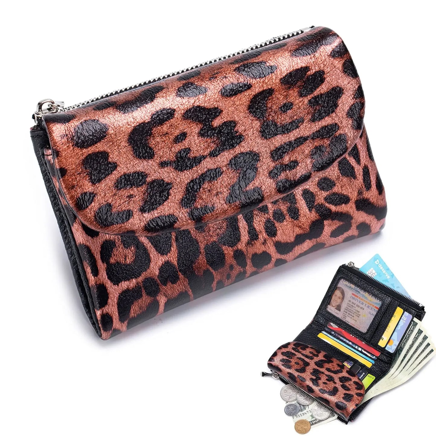 Female Coin Purse Genuine Leather Short Women Wallet