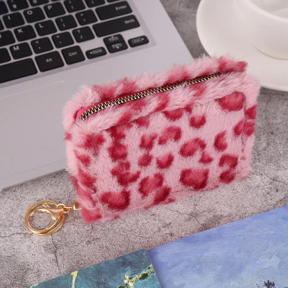 Creative Plush Coin Purse Fashion Leopard Pattern Women