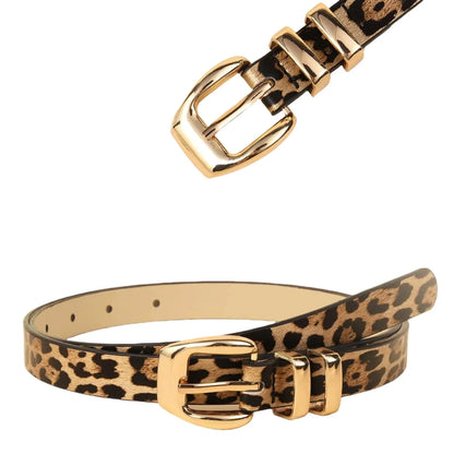 Leopard Print Pu Women's Belt Trendy Casual Versatile