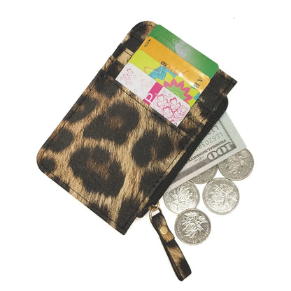 New Leopard Pattern Leather Slim Card Wallet For  men