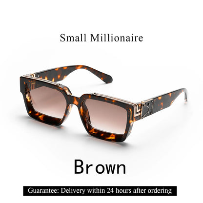 Ruiao Retro Black Millionaire Shades Luxury Sunglasses 2025 For Men Designer Famous Brand Square Sun Glasses Man Women Sunglass