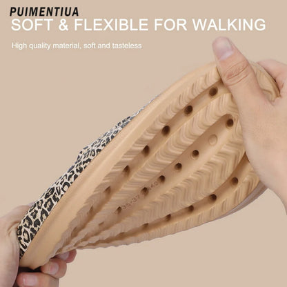 Leopard Print Cloud Slippers For  Men