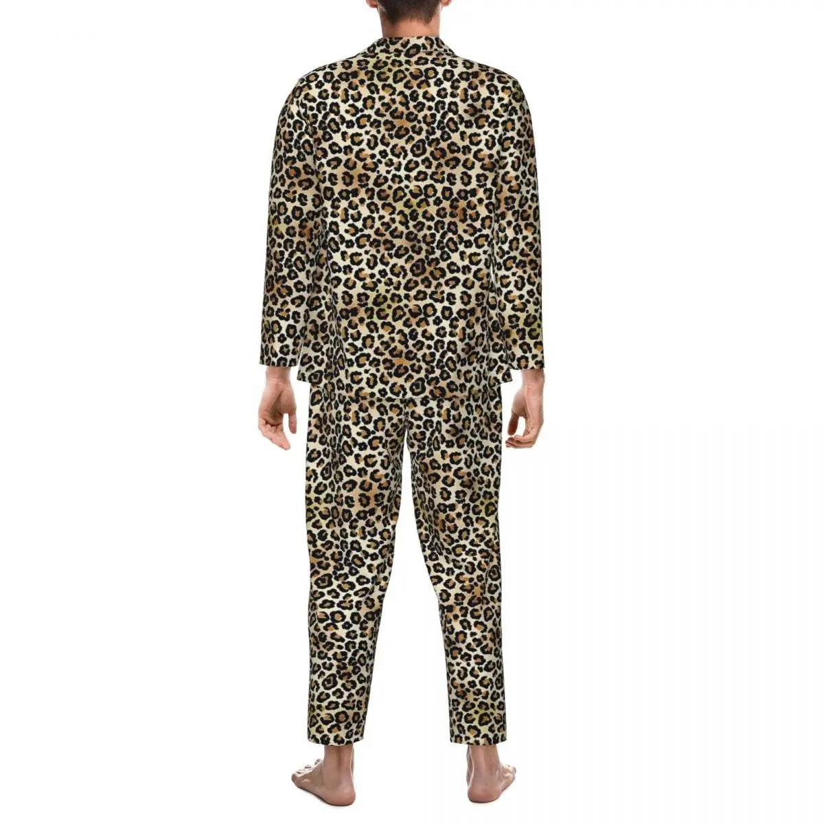 Pajamas Man Brown Leopard Print Sleep Sleepwear