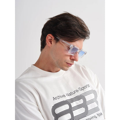 Ruiao 2025 retro black designer sunglasses vintage for women clear luxury square rectangular blue lens man UV400 high quality