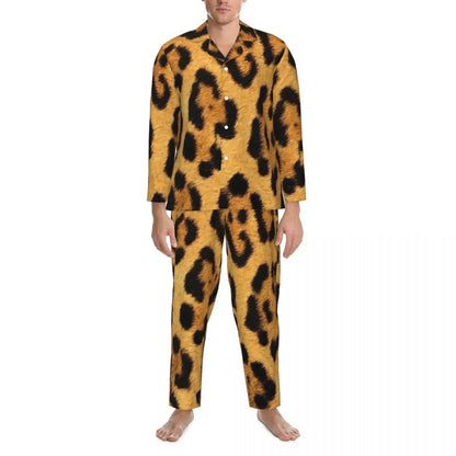 Green Leopard Texture Sleepwear Autumn Animal Print