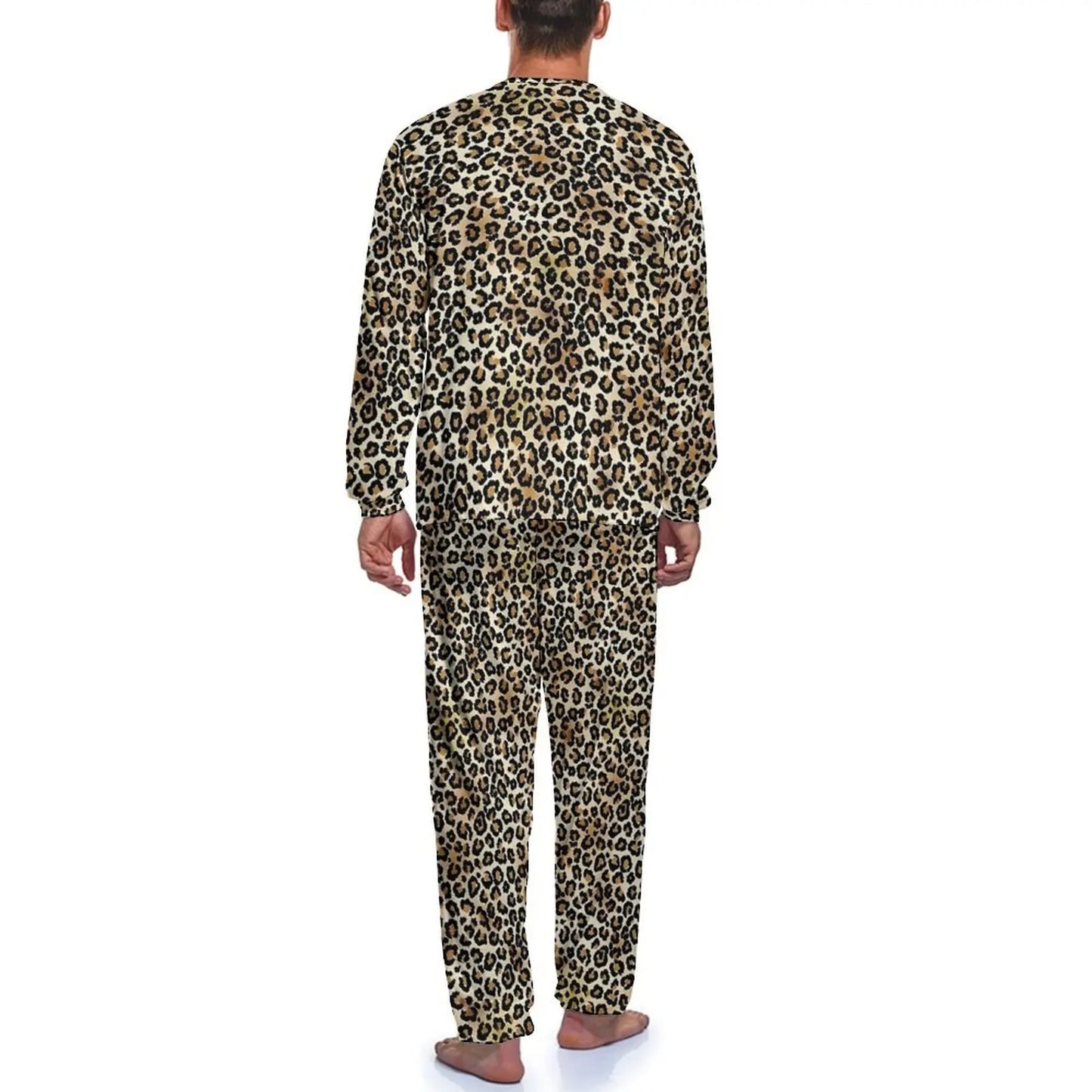 Brown Leopard Print Pajamas Autumn Animal Casual