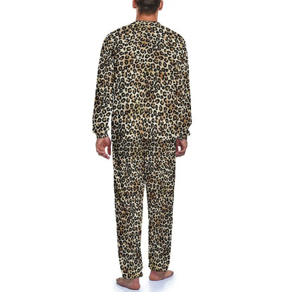 Brown Leopard Print Pajamas Autumn Animal Casual