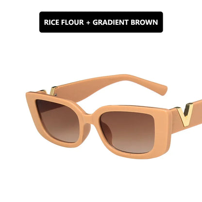 Retro Rectangle Sunglasses Women Brand Designer