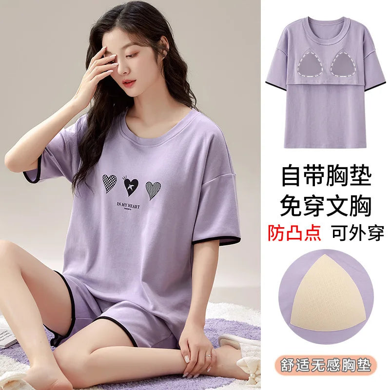 Summer 100% Cotton Women's Pajamas