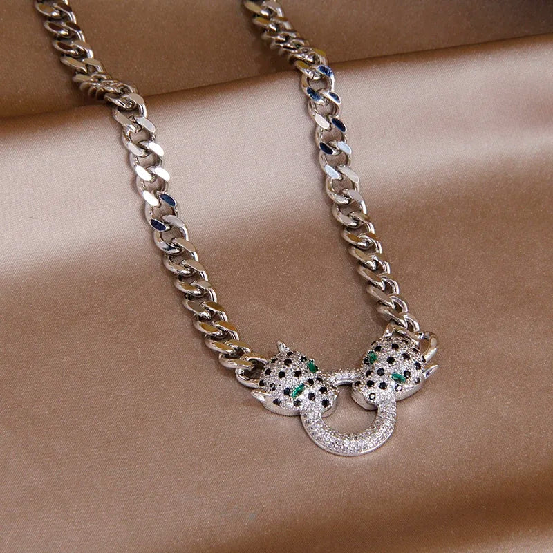 Classic Crystal Leopard Open Bangles&Bracelet for Women