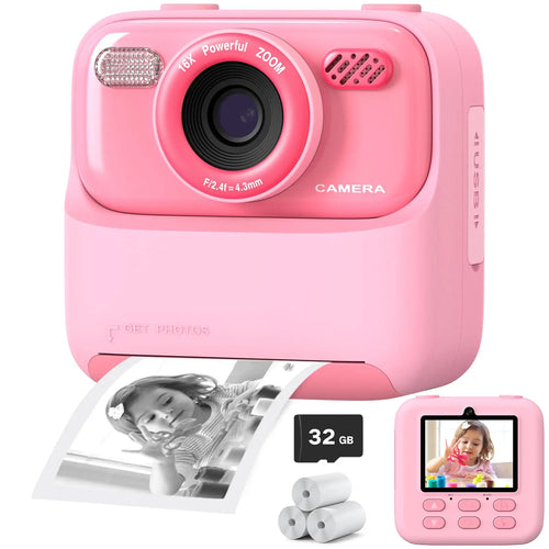 Upgrade Kids Camera Instant 1080P HD Dual Lens Selfie