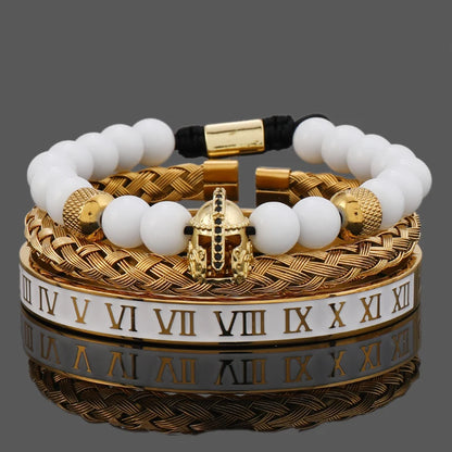 Luxury White Stone Beads Crown Leopard Head