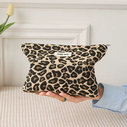 Small Leopard Print Coin Purse Women'S Makeup Bag Portable Cosmetics Storage Bag Fashion Lipstick Bag Daily Commuting Liner Bag