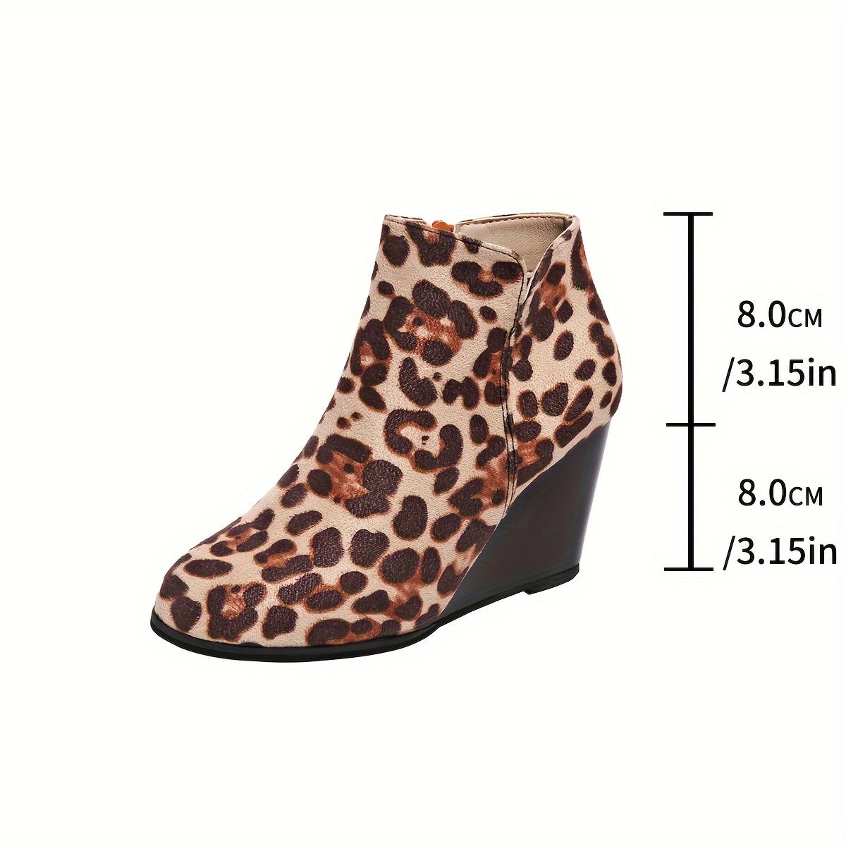 [Stylish High Heel Boots] Stylish High-Heel Boots - Black, Brown, and Leopard Print | Women's Comfortable and Versatile Boots with Platform Soles, Round Toe Design, Zip Closure | Perfect Gift for Moms, Holiday Travel Boots - Jungle Line
