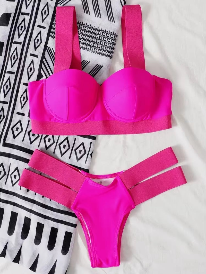 Leopard High Waist Bikini Push up Bra Cup Bikinis 2025 Women Swimsuit Female Swimwear Two Piece Bikini Set High Cut Bathing Suit