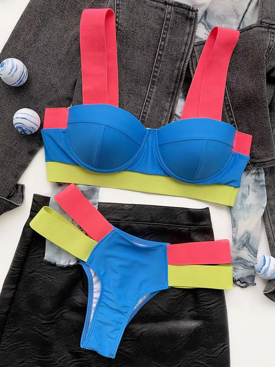 Leopard High Waist Bikini Push up Bra Cup Bikinis 2025 Women Swimsuit Female Swimwear Two Piece Bikini Set High Cut Bathing Suit