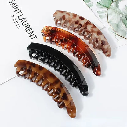 Banana Hair Claw Clips Clamp Barrettes Big Women Hairgrips Hairpin Girls Ponytail Hair Accessories Leopard Headwear