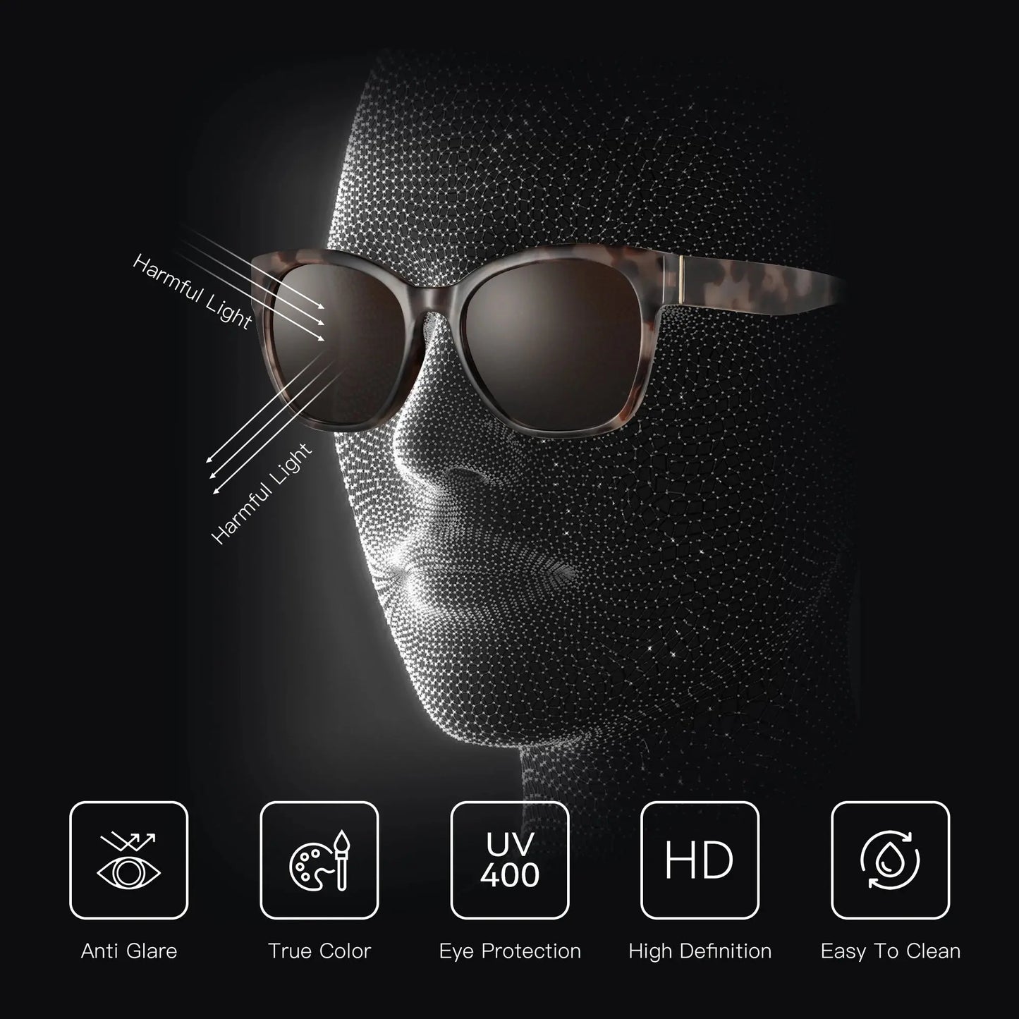 Fashion Cateye Polarized Sunglasses for Women - Jungle Line