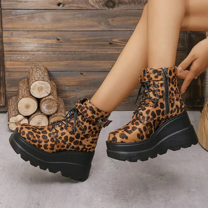 Ladies Shoes Large Size Ankle Women's Boots Jungle Line