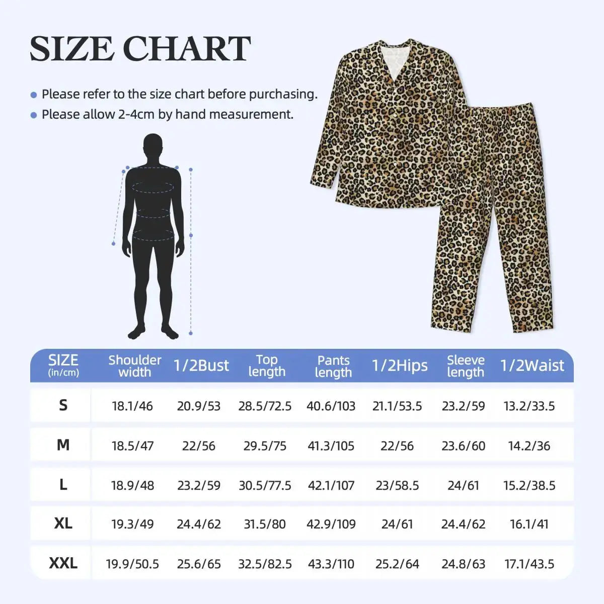 Pajamas Man Brown Leopard Print Sleep Sleepwear Jungle Line
