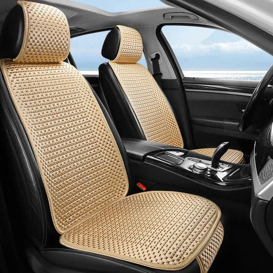 Gray Summer Ice Silk car seat covers by Jungle Line, non-slip and wear-resistant for comfortable vehicle interior.