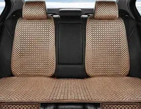 Gray Summer Ice Silk Car Seat Covers by Jungle Line, non-slip and wear-resistant for comfortable driving.
