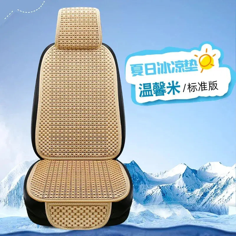 Gray Summer Ice Silk Car Seat Covers by Jungle Line, non-slip and wear-resistant for comfortable vehicle interior protection.
