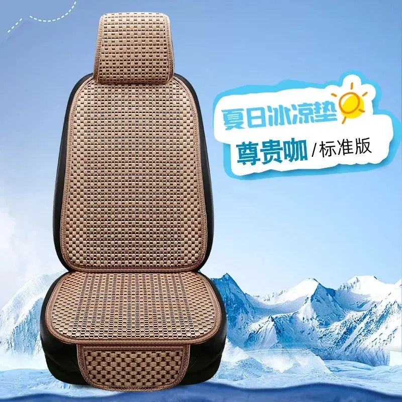 Gray Summer Ice Silk Car Seat Covers by Jungle Line, non-slip and wear-resistant for enhanced comfort and durability.