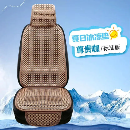 Gray Summer Ice Silk Car Seat Covers by Jungle Line, non-slip and wear-resistant for enhanced comfort and durability.