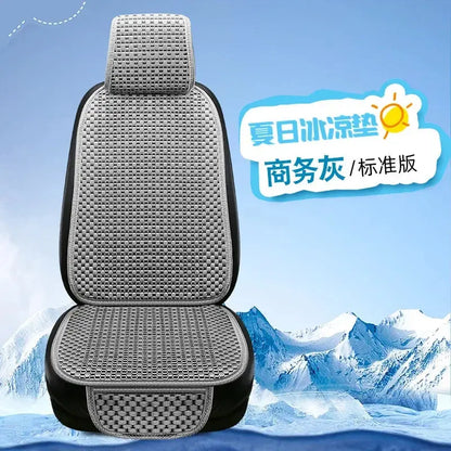 Gray Summer Ice Silk Car Seat Covers by Jungle Line, non-slip and wear-resistant for comfortable vehicle interior protection.