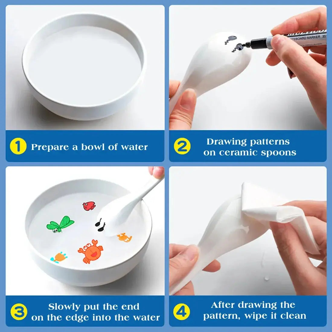 Water Floating Pen Magical Ink Pens With Spoon Floating Jungle Line