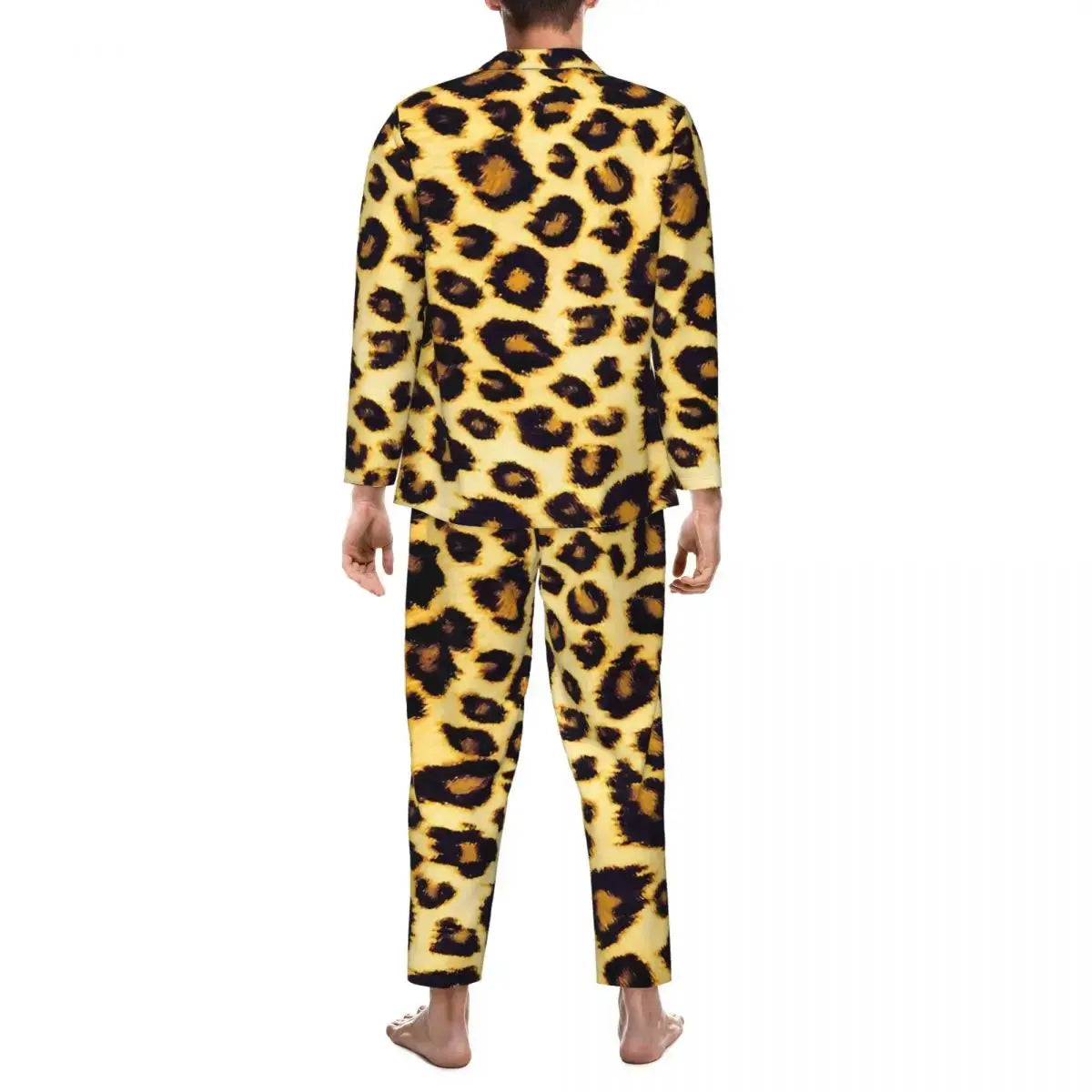 Leopard Pajamas Set Animal Print Comfortable Sleepwear Jungle Line