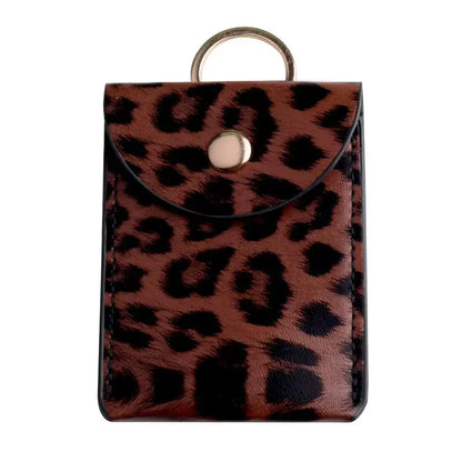 Portefeuille en PU à motif léopard Jungle Line avec porte-clés, design élégant et pratique pour accessoires et cartes.