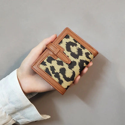 Luxury Leopard Paint Short Wallet PU Leather Fashion - Jungle Line