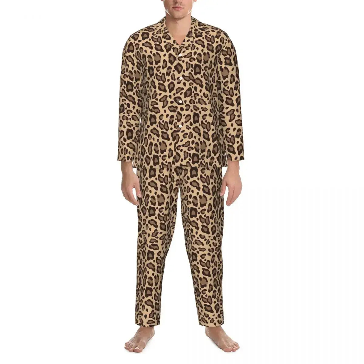 Green Leopard Texture Sleepwear Autumn Animal Print Jungle Line