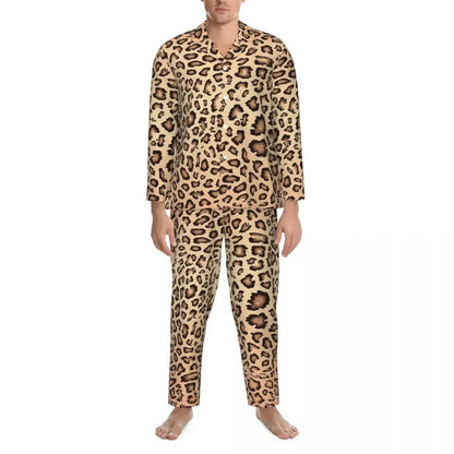 Green Leopard Texture Sleepwear Autumn Animal Print Jungle Line