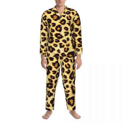 Green Leopard Texture Sleepwear Autumn Animal Print Jungle Line