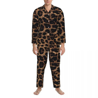 Green Leopard Texture Sleepwear Autumn Animal Print Jungle Line