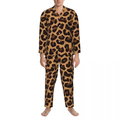 Green Leopard Texture Sleepwear Autumn Animal Print Jungle Line