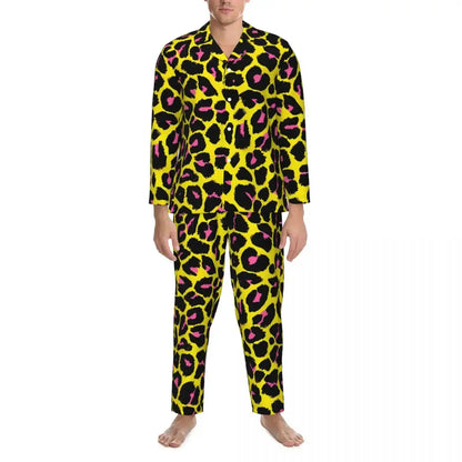 Green Leopard Texture Sleepwear Autumn Animal Print Jungle Line