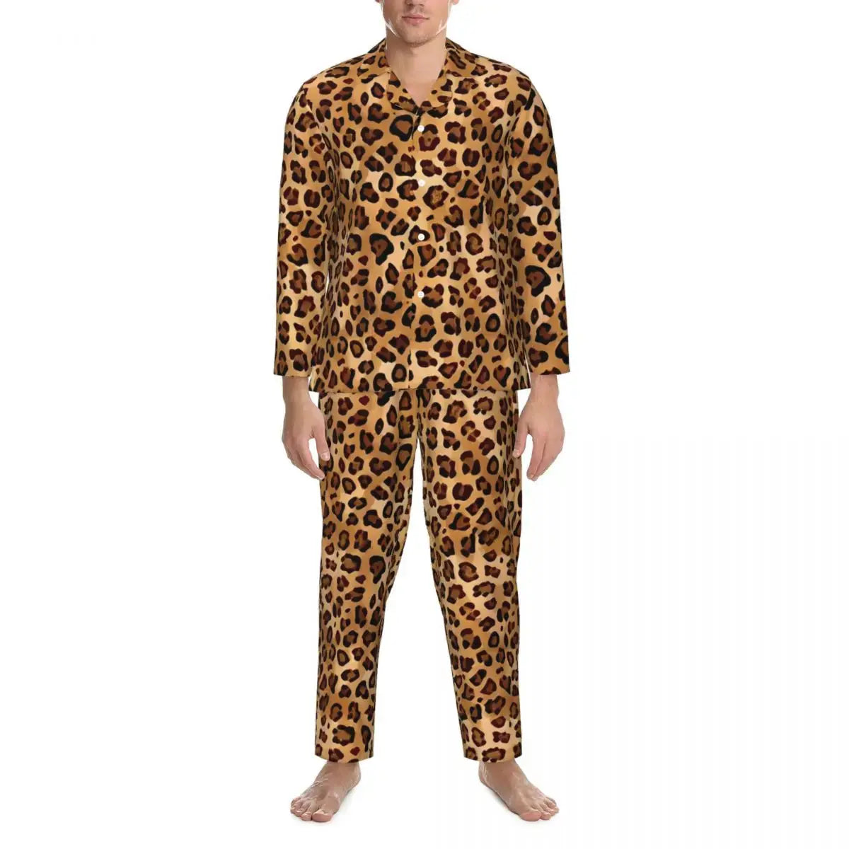 Green Leopard Texture Sleepwear Autumn Animal Print Jungle Line