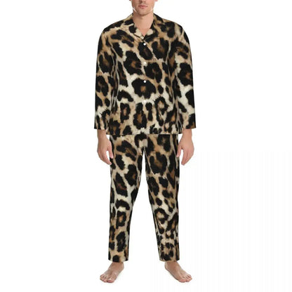 Green Leopard Texture Sleepwear Autumn Animal Print Jungle Line
