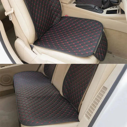 Black leather car seat covers by Jungle Line for front and rear seats, suitable for all seasons, designed for a comfortable fit.