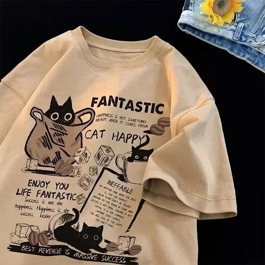 M-8XL 2025 New Summer Korean Style Fun Cartoon Print T-shirt Man Women Unisex Oversized Plus Size Tshirt Trendy Tees - Jungle Line