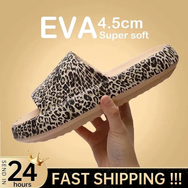 Leopard Print Cloud Slippers For  Men Jungle Line