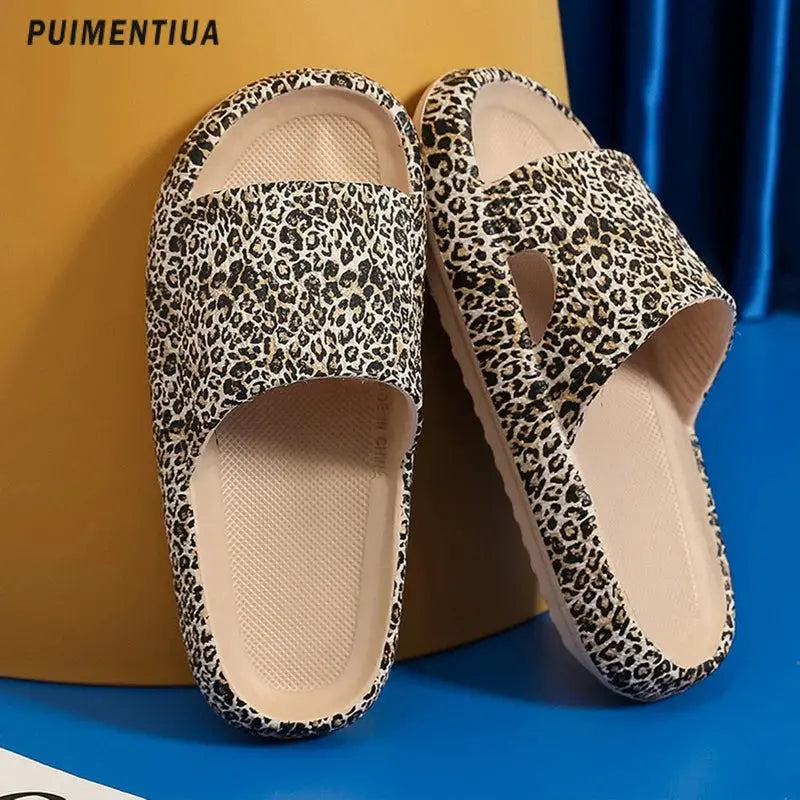 Leopard Print Cloud Slippers For  Men Jungle Line
