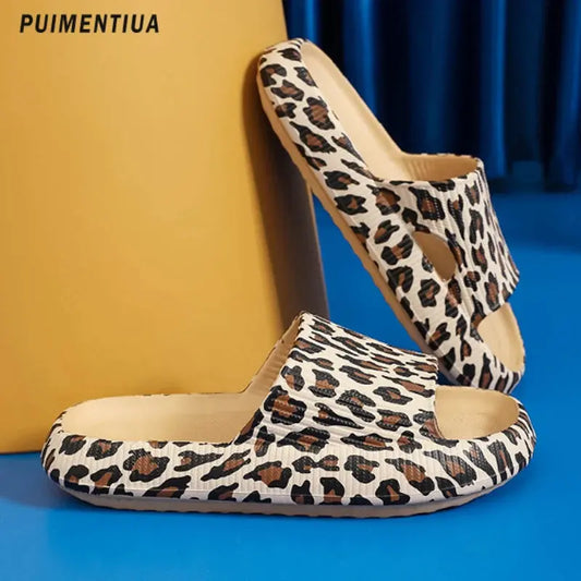 Thick Platform Cloud Slippers Women Men Summer Jungle Line