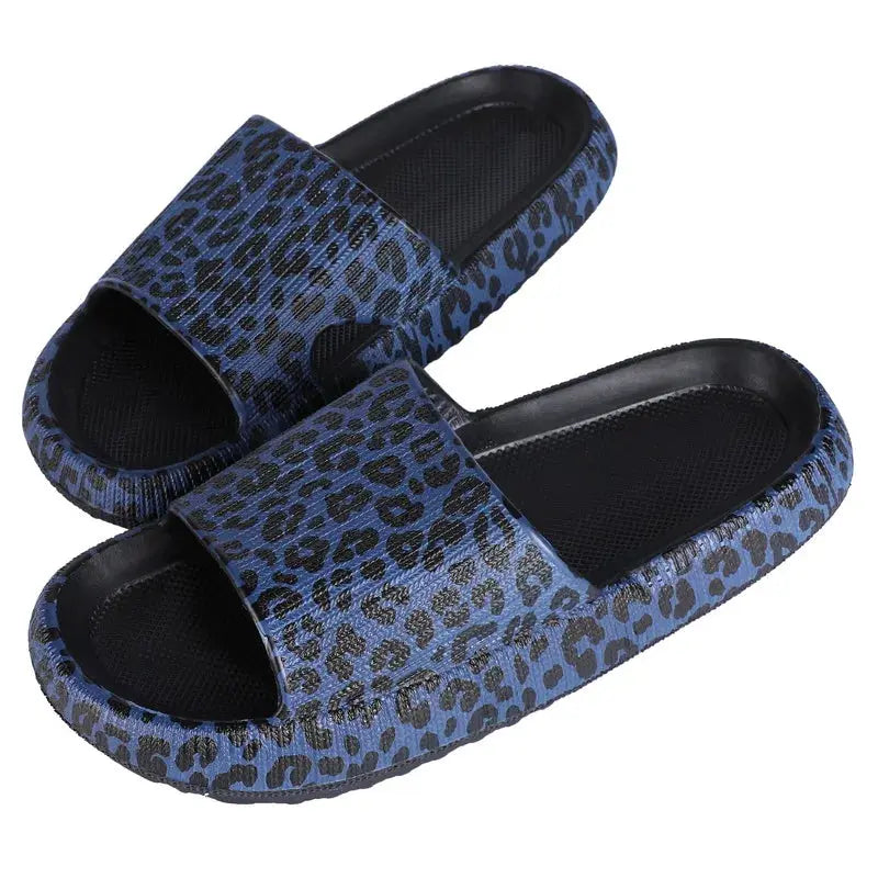 Khaki thick platform cloud slippers for women and men, summer casual footwear by Jungle Line with 3.5cm sole.